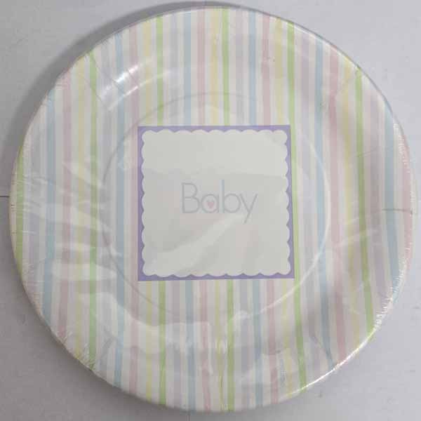 Baby Soft Stripes 9-Inch Plates, 8 Count