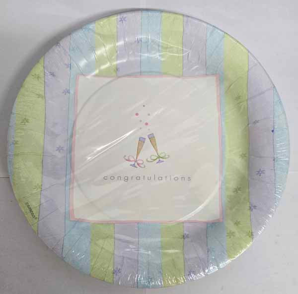 Congratulations 10.5-Inch Party Plates, 8 Count