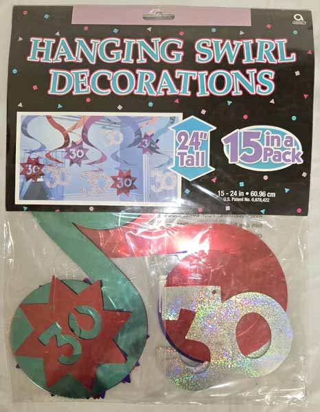 THE PARTY CONT. 30 HANG SWIRLS 15PK/6CS