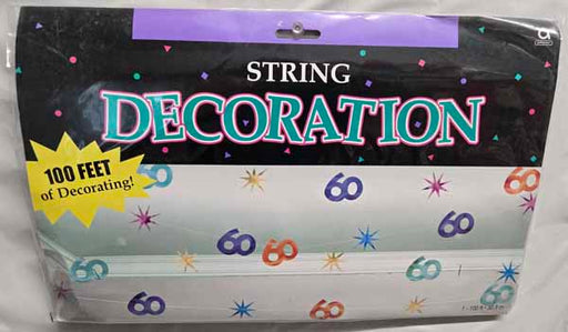 60th Birthday String Decoration, 100 ft
