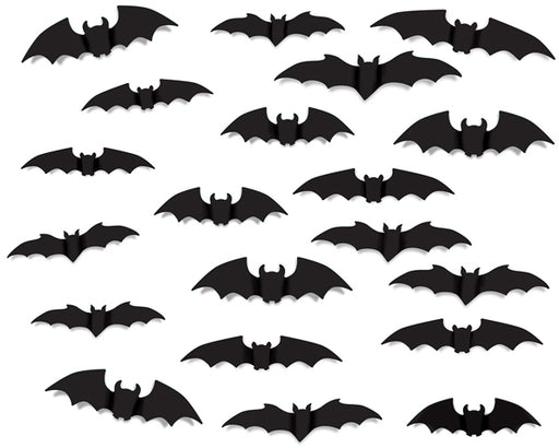 Assorted Bat Silhouettes Halloween Decorations, 20 Count