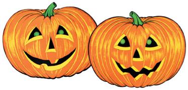Décorations d'Halloween visages de citrouilles