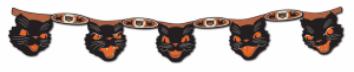 Jointed Cat Halloween Streamer, 4 ft