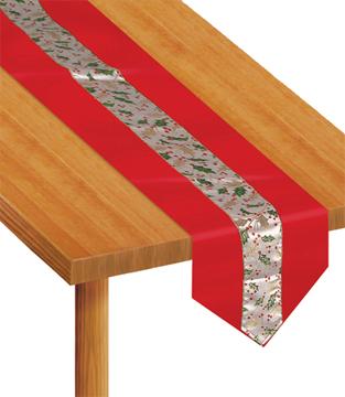 Christmas Holly Fabric Table Runner, 1 Pack