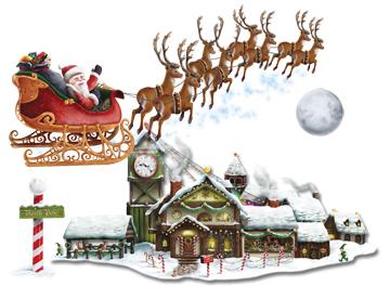Santa's Sleigh & Workshop Christmas Props