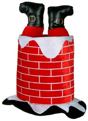 Full-Size Plush Santa Chimney Hat