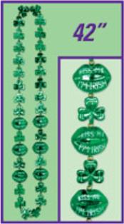 42-Inch Shamrock Bead Necklace with Kiss Lips