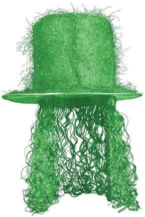 Tinsel Top Hat with Curly Wig