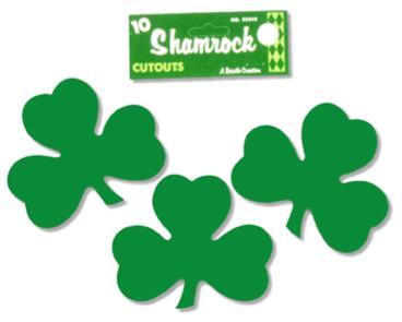 5-Inch Shamrock Cutouts, 10-Pack