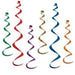 Assorted Metallic Twirly Whirlys Hanging Decorations, 6 Pack