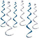 Blue & Silver Twirly Whirlys Hanging Decorations, 6 Pack