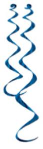 Blue Metallic Twirly Whirlys Hanging Decorations, 6 Pack