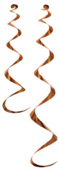 Orange Twirly Whirlys Metallic Swirl Decorations, 6 Pack
