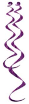 Purple Twirly Whirlys Metallic Decorations, 6 Pack