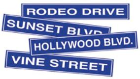 4"X24" HOLLYWOOD 4/P STREET SIGN CUTOUTS