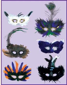 Majestic Fanci Feather Mask, Assorted