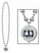 Disco Ball Bead Necklace with Medallion, 36 Inches
