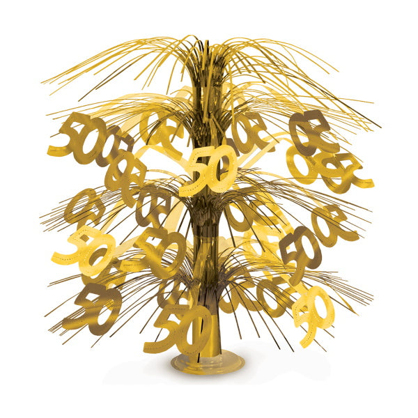 Gold "50" Cascade Centrepiece, 18 Inch