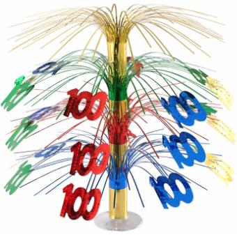 Multicolor "100" Cascade Centerpiece, 18 Inches