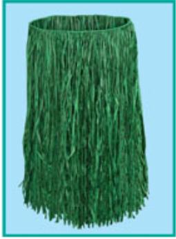Adult Green Raffia Hula Skirt, 31" x 28"