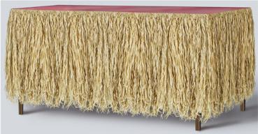 Raffia Luau Table Skirt, 30 Inches x 9 Feet