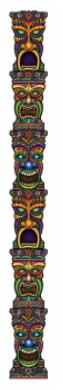 Décoration de luau totem Tiki articulé de 2,1 m
