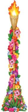 4 ft Jointed Floral Tiki Torch Decoration