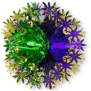 12-Inch Gold, Green & Purple Mardi Gras Star Ball