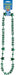 Green Congrats Grad Bead Necklace, 36 Inch