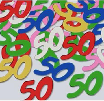 Multicolor “50” Fanci-Fetti Confetti, 0.5 oz