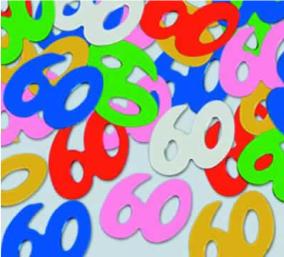 Multicolor "60" Fanci Fetti Confetti, 1 oz