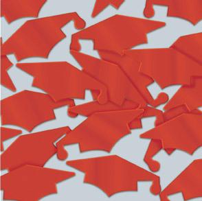 Red Graduation Cap Fanci-Fetti Confetti, 1 oz