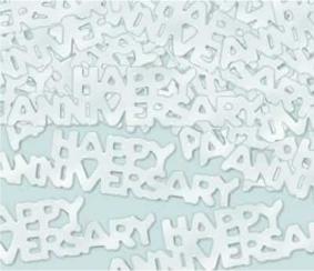Silver Happy Anniversary Fanci-Fetti Confetti, 1 oz