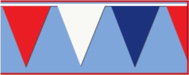 PENNANT BANNER RWB 18" X 30'