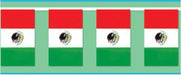 Mexican Flag Pennant Banner, 60 ft