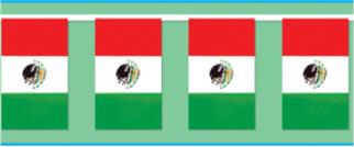 Mexican Flag Pennant Banner, 60 ft