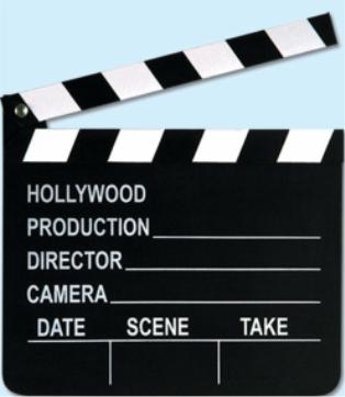 Movie Set Clapboard with Chalk, 7 x 8 Inches