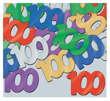 Fanci-Fetti "100" Multicolor Confetti, 0.5 oz