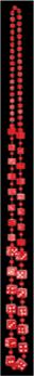 Red Dice Bead Necklace, 48 Inches