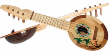 17-Inch Coconut Ukulele Luau Decoration