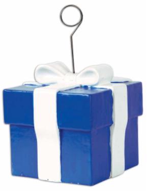 Blue Gift Box Photo and Balloon Holder