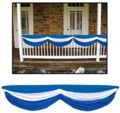 Blue and White Fabric Bunting, 5 ft 10 in