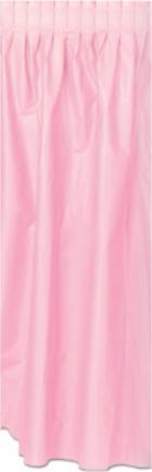 Pink Plastic Table Skirt, 29 Inches x 14 Feet