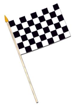 4"X6" RACING FLAGS RAYON W/10.5" STICK