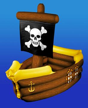 Inflatable Pirate Ship Cooler, 1 Pack