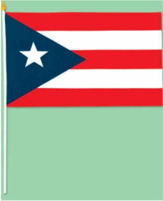 11"X18" PUERTO RICAN FLAG RAYON W/22" SK