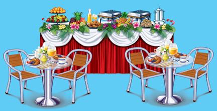Cruise Ship Buffet Props, 3-Pack