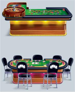 Roulette & Poker Table Casino Props