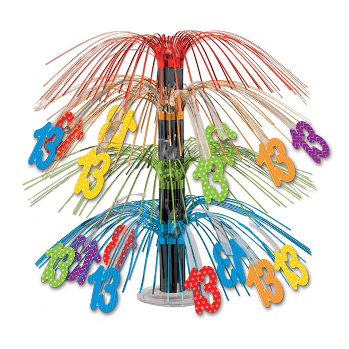 Number 13 Cascade Birthday Centerpiece, 18 Inch