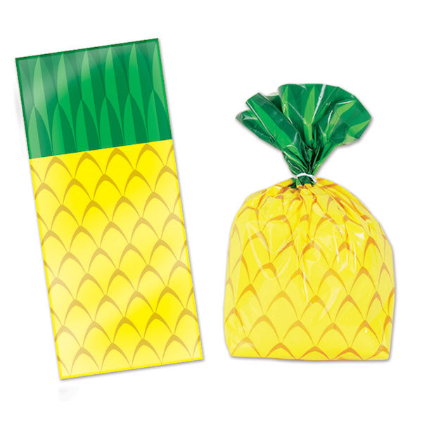 Pineapple Cello Party Favor Bags, 25 Count